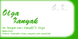 olga kanyak business card